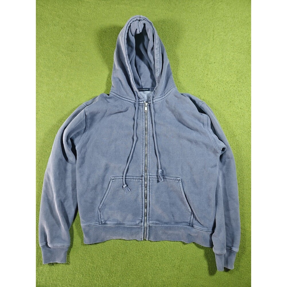Brandy Melville Hoodie Womens One Size Full Zip Oversized Sweater Bluish Gray